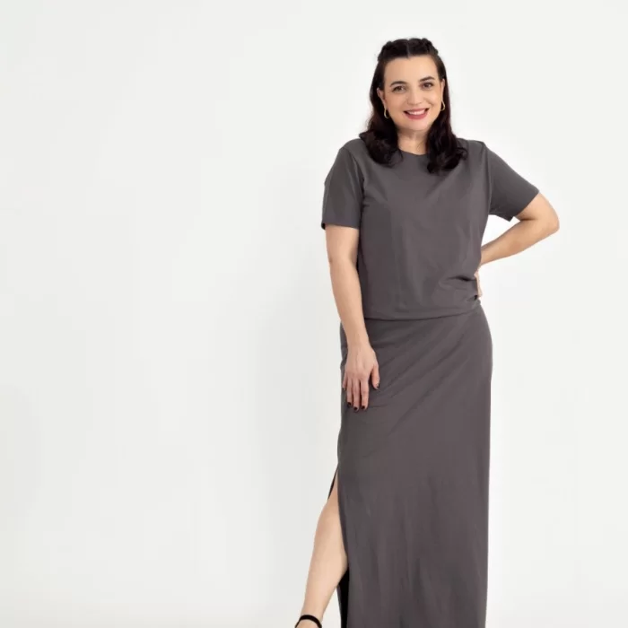Vestido longo estonado