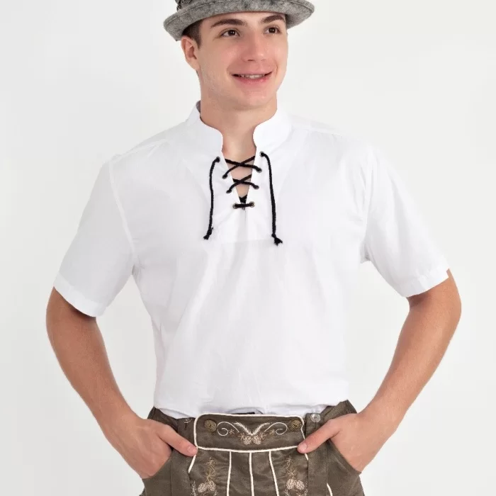 Camisa bata manga curta