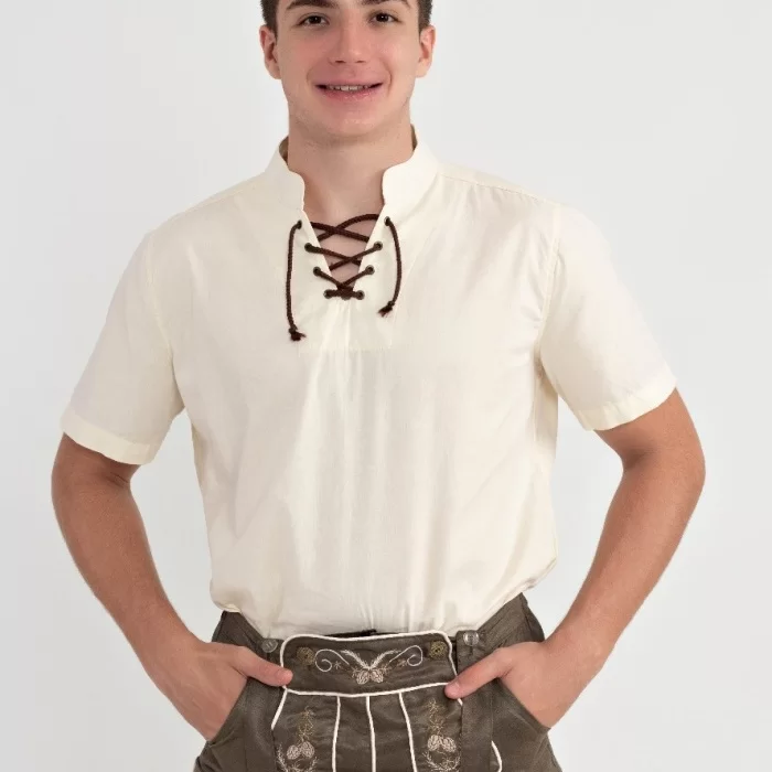 Camisa bata manga curta