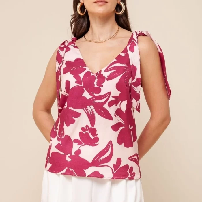 Blusa Floral Vermelha