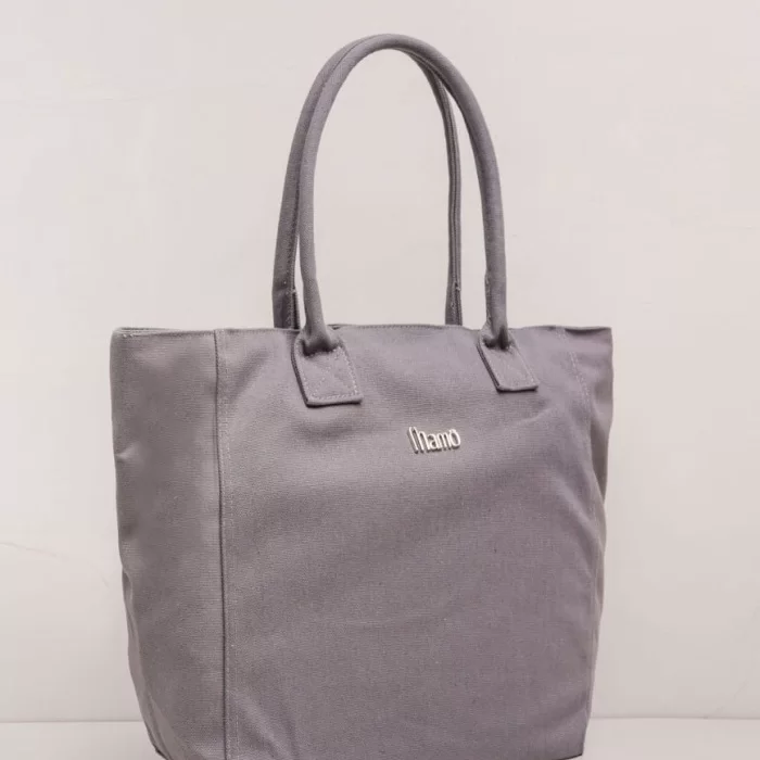 Bolsa de Lona com Mini Carteira - Cinza