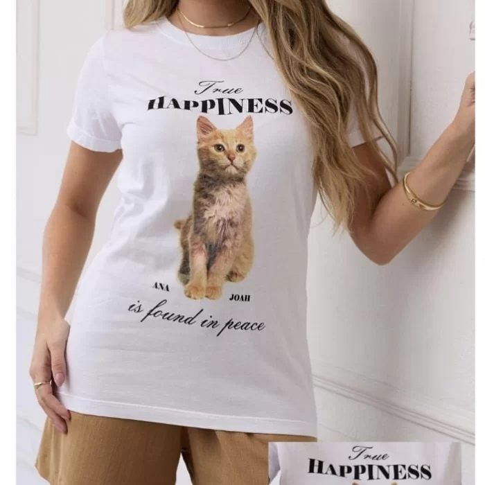 Camiseta Feminina Estampada Gato