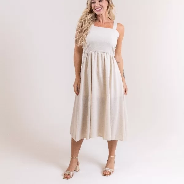 Vestido de Linho Midi