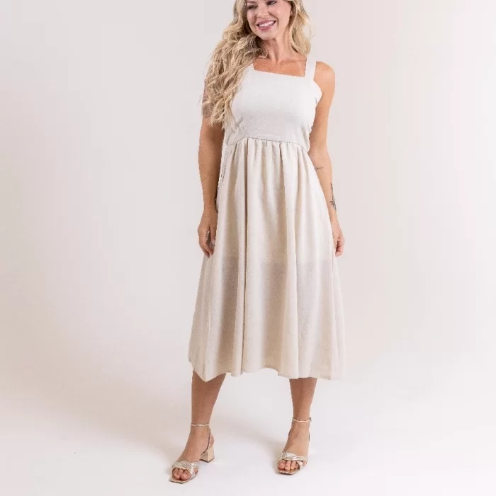 Vestido de Linho Midi