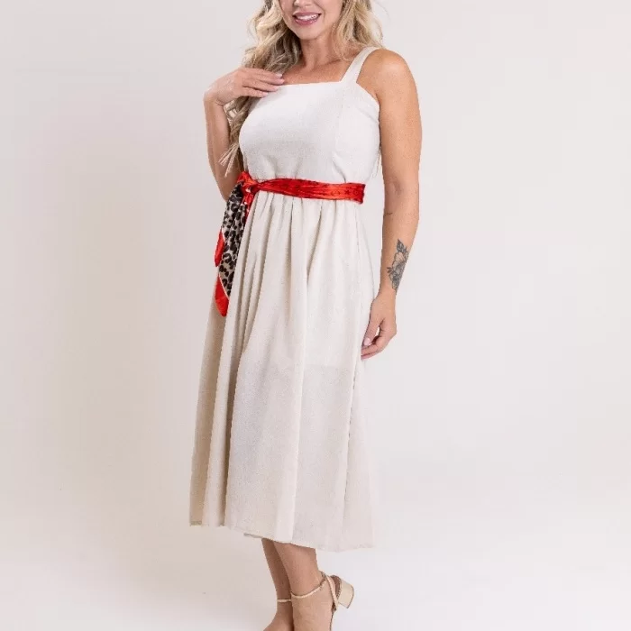 Vestido de Linho Midi