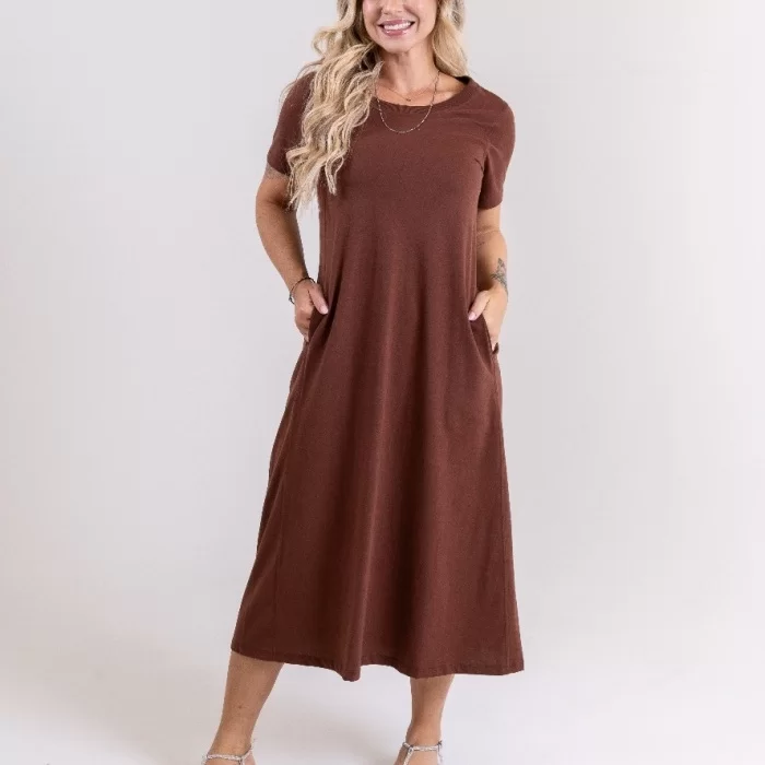 Vestido Malha com Bolso