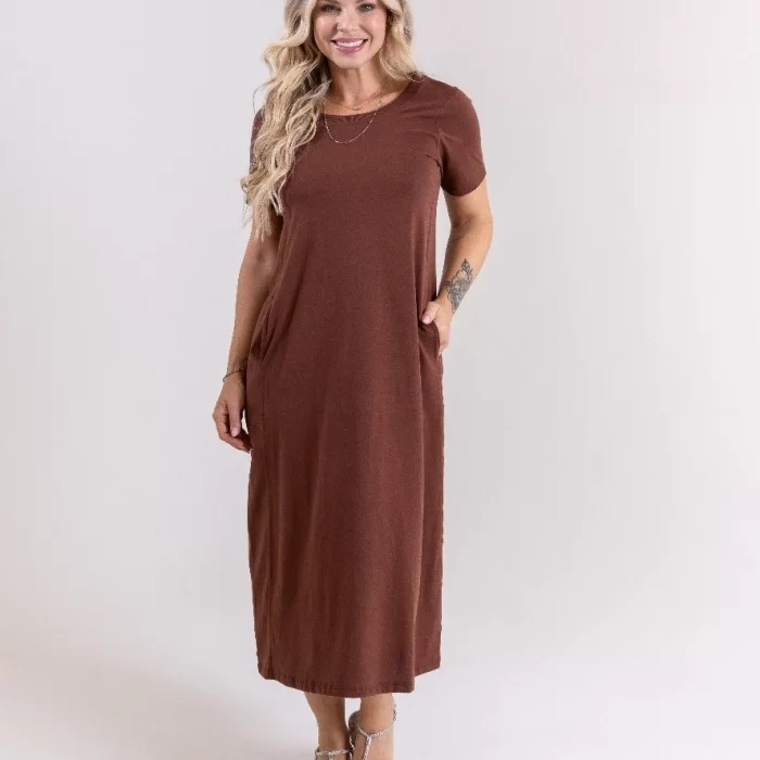 Vestido Malha com Bolso