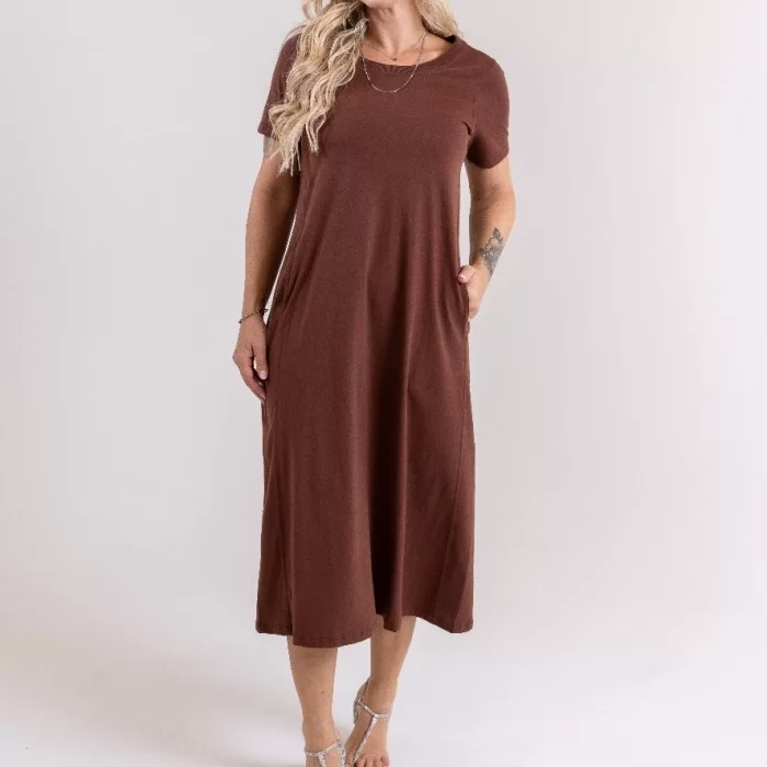 Vestido Malha com Bolso