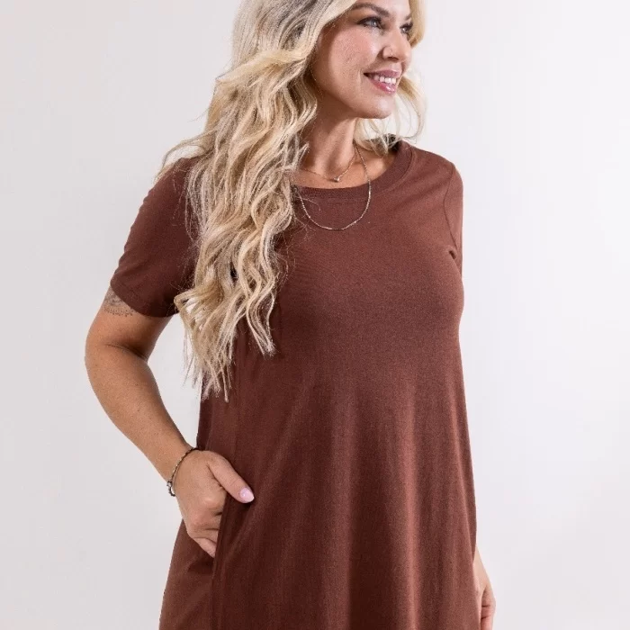 Vestido Malha com Bolso