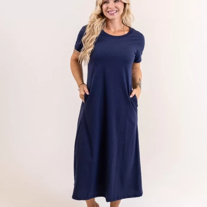 Vestido Malha com Bolso