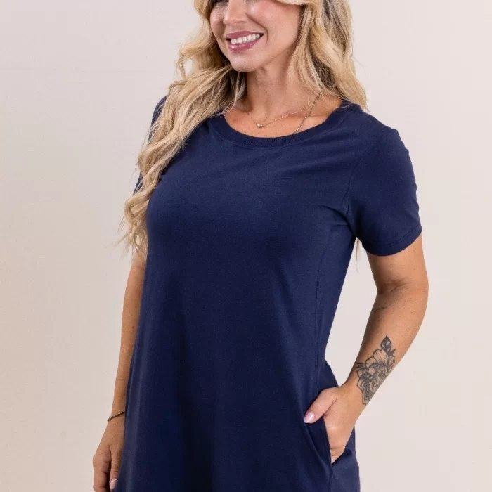 Vestido Malha com Bolso