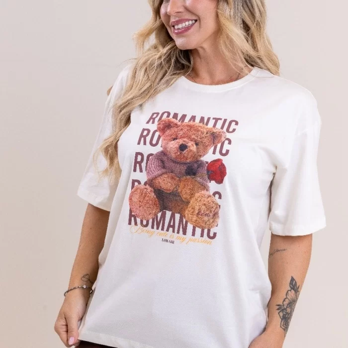 Camiseta Urso Flor